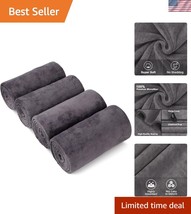 Quick Drying Microfiber Bath Towels - 4 Pack in Dark Grey, Machine Washable - $83.99