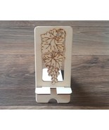 Grape and Leaves Phone Stand, Wooden Mobile Phone Stand, Hands Free Phon... - £28.44 GBP