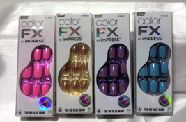 Color FX by imPRESS No Glue Nails Lot of 4 Iridescent Press-On 30ct Ea NEW - $25.77