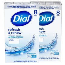 (PACK OF 16 BARS) Dial Classic WHITE Antibacterial Bar Soap. Round the C... - $50.99