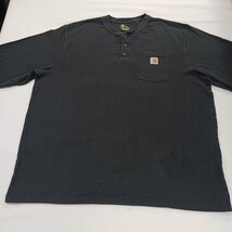 Carhartt K128 BLK Men's Original Fit Long Sleeve Henley Shirt Black Cotton 2XL image 11