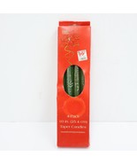 Vtg Holiday Traditions 4 Pack Smokeless Taper Candles 10in Green Unscented - £15.69 GBP