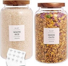 Set Of 2 Large Glass Jar With Airtight Acacia Lid And 132, 98 Fl Oz/2800 Ml - $44.95