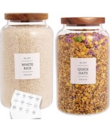 Set Of 2 Large Glass Jar With Airtight Acacia Lid And 132, 98 Fl Oz/2800 Ml - €38,34 EUR
