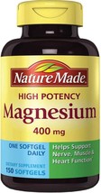 Nature Made Extra Strength Magnesium 400 Milligrams - 150 Liquid Softgels - £31.96 GBP
