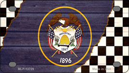 Utah Racing Flag Novelty Mini Metal License Plate Tag - £11.71 GBP