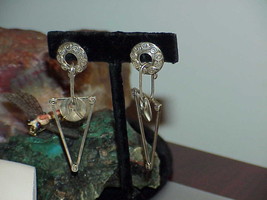 Stunning Deco Sterling Silver Artisan Long Dangle Hoop Earrings Post Pie... - $89.09