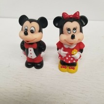 Vtg 1986 Tootsie Toy 5&quot; Mickey Mouse &amp; Minnie Mouse Plastic Figurines - £15.54 GBP