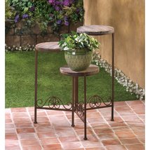 RUSTIC TRIPLE PLANTER STAND - £40.06 GBP