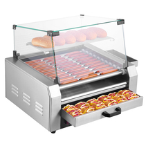 VEVOR Hot Dog Roller, 30 Hot Dog 11 Rollers, 1950W Stainless Steel Grill... - $313.80 CAD