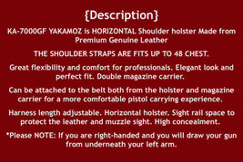 Fits Kahr P380 2.53”BBL Leather Horizontal Should Holster Double Mag #1029# RH image 9