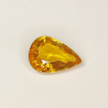 0.84ct UNHEATED Dark Yellow Sapphire Unique Color Pear Cut w Gem Report - $446.54