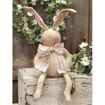 farmhouse country Easter spring decor DAG BUNNY rabbit fabric 12.5&quot; doll... - £54.10 GBP