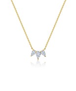 Authentic Crislu Three Pear-shape CZ Pendant in Yellow Gold Plating - $110.87 CAD
