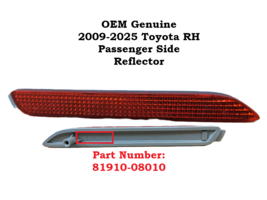OEM Toyota Avalon Grand Highlander Rav4 Sienna RH Right Rear Bumper Refl... - $461.39 MXN