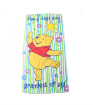 Vintage 90s Disney Winnie the Pooh Spell Out Striped Terry Cloth Beach T... - $29.65
