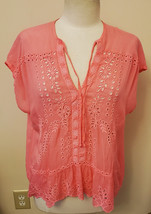 Johnny Was Embroidered V-neck Blouse Sz-M Bubble Gum - £119.51 GBP