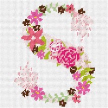 Pepita Needlepoint kit: The Letter S Flowering, 7&quot; x 7&quot; - £39.96 GBP+