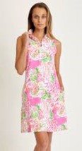 NWT G LIFESTYLE Petra Paisley Pink Ruffle Portrait Collar Sleeveless Dress S &amp; L - £55.94 GBP