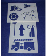 2 -Mylar 14 Mil Fire Department Stencils  Painting/Crafts/Stencil/Template - £18.91 GBP