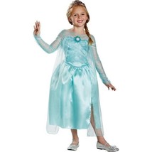 Disney Frozen Elsa Costume Small 4/6x Girls GlitterHalloween Dress Up Blue - £13.56 GBP