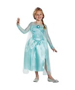 Disney Frozen Elsa Costume Small 4/6x Girls GlitterHalloween Dress Up Blue - £13.52 GBP