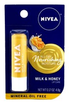 NIVEA A Kiss of Milk &amp; Honey Natural Defense &amp; Soothing Lip Care 0.17 oz (Pack o - £27.96 GBP