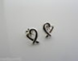 Tiffany &amp; Co Silver Picasso Mini Loving Heart Earrings Studs Gift Love Statement - £154.80 GBP
