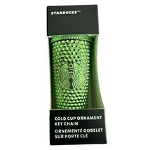 2023 Starbucks Cold Cup Christmas Ornament Key Chain Green - $15.79