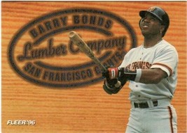 1996 Fleer Lumber Company insert 3 Barry Bonds San Francisco Giants card - £1.26 GBP