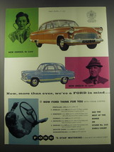 1957 Ford Consul de Luxe, Anglia deLuxe Cars Ad - Now, more than ever - £14.76 GBP