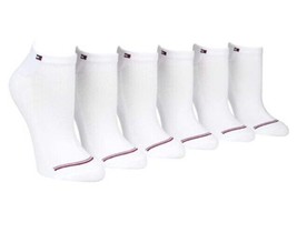 Tommy Hilfiger Women&#39;s White Cushion Sole Quarter Socks 6-pk Size 6-9.5 - £23.53 GBP