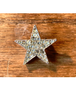 vintage rhinestone star brooch pin - $19.75