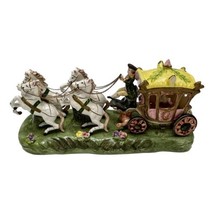 Capodimonte Cinderella Pink Coach and Horses  Large 14 in Porcelain Vintage 60s - £169.27 GBP