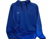Men&#39;s Nike Dri Fit Athletic Blue Hoodie Fleece Sweat Shirt Size XL Long ... - $22.20