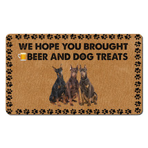 Funny Doberman Pinscher Dogs Doormat Beer And Dog Treats Mat Gift For Dog Lover - £31.61 GBP