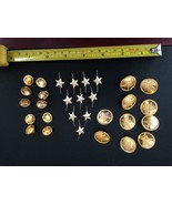 20 of 2 sizes Star Buttons + 10 Epaulet stars Army Military USSR Uniform - $25.20 CAD