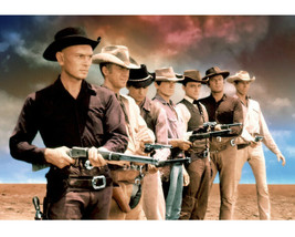 The Magnificent Seven Yul Brynner Steve McQueen cast guns drawn sunset Photo - £8.40 GBP
