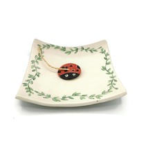 Handmade Ceramic Ladybug Napkin Holder Kitchen Decor, Hand Painted Table... - $118.80