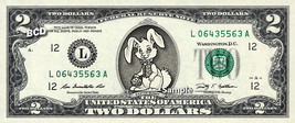 Easter Bunny On Real Two Dollar Bill Cash Money Collectible Memorabilia Celebrit - $12.22