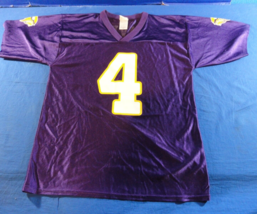 NFL TEAM APPAREL MINNESOTA VIKINGS PURPLE JERSEY BRETT FAVRE #4 MENS MEDIUM - $44.47 CAD