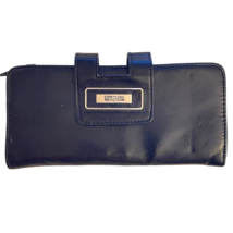 Kenneth Cole REACTION Wallet Black Leather Women Full Size Signature Plate - $13.46