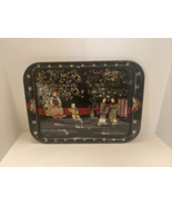 Vintage Mid Century Oriental Metal Tray 17 1/2&quot; x 12 3/4&quot; x 1/2&quot; - $12.00
