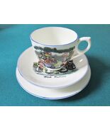 Antique Welsh Costumes Staffordshire Tea Cup Saucer Set And Cake Plate [51] - €54,93 EUR