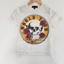 Derek Heart Girl Rock World Tour Crushed Skull Roses Shirt Youth Medium 10-12 - £10.28 GBP