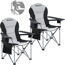 KingCamp Lumbar Support Camping Chairs with Cooler Bag Padded Folding Camping - £184.06 GBP