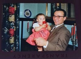 VTG 1952 Kodak Kodachrome Slide Christmas Time Man &amp; Baby MCM Home - $9.99