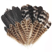 Natural Turkey Spotted Feathers, 30Pcs Pheasant Feathers Mardi Gras Feathers For - £14.21 GBP