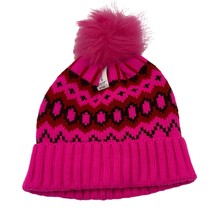 Gap Kids Fair Isle Pom Beanie Hat fairlisle pink Size L/XL new with tags - $17.82