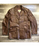 Vintage Attica De California Leather Jacket Mens 44 Large Vintage 1970s ... - $60.00